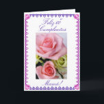 Spanish: Mom's 60th Birthday Karte<br><div class="desc">Tarjeta postal: Flores para el sexagésimo cumpleaños de mamá.  Picture of pink and blue flowers on white background. "Happy 60th Birthday mom!";   Personalize your message!   Photography by Maria Santos (Lusinhas do Sul)</div>