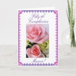 Spanish: Mom's 60th Birthday Karte<br><div class="desc">Tarjeta postal: Flores para el sexagésimo cumpleaños de mamá.  Picture of pink and blue flowers on white background. "Happy 60th Birthday mom!";   Personalize your message!   Photography by Maria Santos (Lusinhas do Sul)</div>