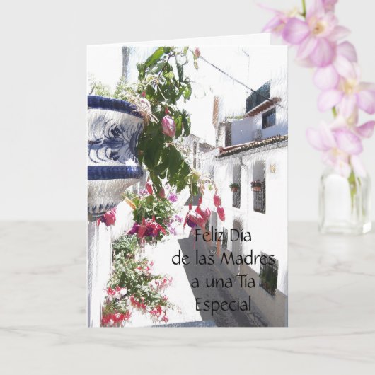 Spanish Mother's Day Card Karte (Orchidee)