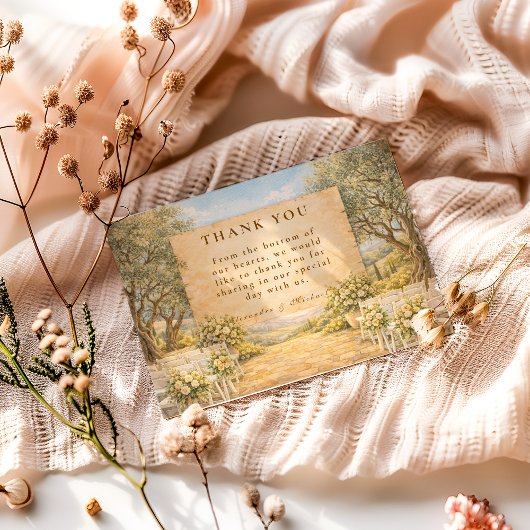 Spanish Olive Grove Wedding Dankeskarte