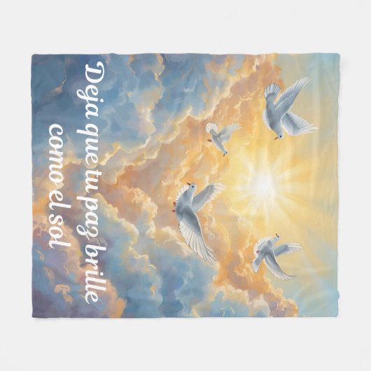 Spanish Peace Dove Fleece Blanket (Vorderseite (Horizontal))