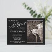 Spanish Photo Birthday Einladung (Stehend Vorderseite)