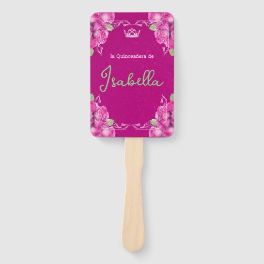 SPANISH PINK ROSES QUINCEAÑERA | FÄCHER (Vorderseite)