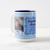 SPANISH Proud Großmutter Baby Blue Kariert Zweifarbige Tasse (Vorderseite Links)