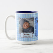 SPANISH Proud Großmutter Baby Blue Kariert Zweifarbige Tasse (Links)