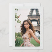 Spanish Quinceañera Romantic Eiffel Tower Photo Einladung (Rückseite)