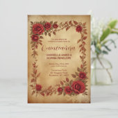 Spanish Quinceañeras Vintage Romantic Photo Einladung (Stehend Vorderseite)