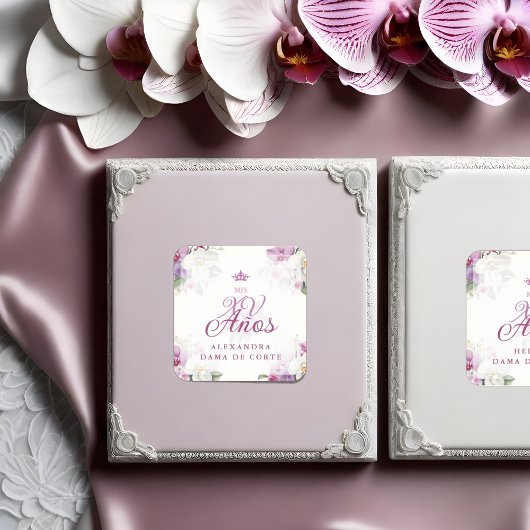 Spanish Romantic Exquisite Floral Orchids Bouquets Aufkleber