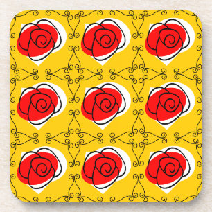 Spanish Rose Multicoaster plastic Getränkeuntersetzer