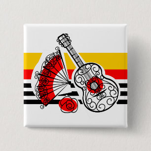 Spanish Souvenirs Classic Stripe Knopf Quadrat Button