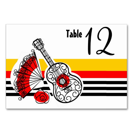 Spanish Souvenirs Classic Stripe Landschaft Tischnummer (Vorderseite)