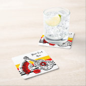 Spanish Souvenirs Classic Stripe Text Square Rechteckiger Pappuntersetzer (Vor Ort)