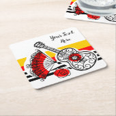 Spanish Souvenirs Classic Stripe Text Square Rechteckiger Pappuntersetzer (angewinkelt)