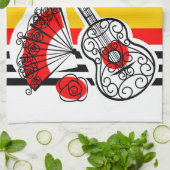 Spanish Souvenirs Classic Stripe Text vertikal Geschirrtuch (Gefaltet)