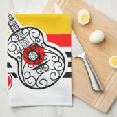 Spanish Souvenirs Classic Stripe Text vertikal Geschirrtuch (Viertel Falte)