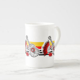 Spanish Souvenirs Classic Stripe Trio Knochen Chin Porzellantasse