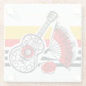 Spanish Souvenirs Classic Stripe Untersetzer Glas (Rückseite)