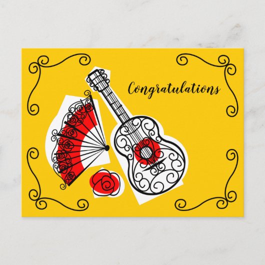 Spanish Souvenirs Corners Herzlichen Glückwunsch Postkarte (Vorderseite)