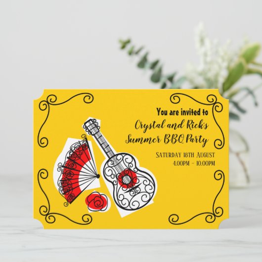 Spanish Souvenirs Group Corners horizontal Einladung (Stehend Vorderseite)