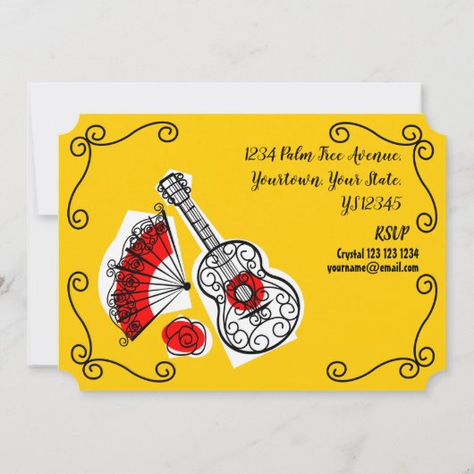 Spanish Souvenirs Group Corners horizontal Einladung (Rückseite)