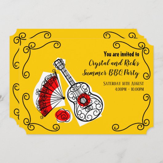 Spanish Souvenirs Group Corners horizontal Einladung (Vorne/Hinten)