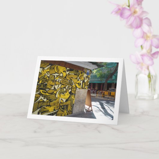 Spanish Street Art, Valencia City Karte (Orchidee)