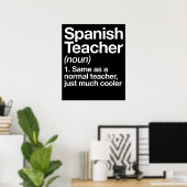 Spanish Teacher Definition Funny School Poster (Heimbüro)