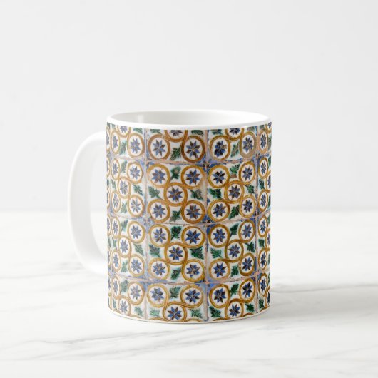 Spanish Tiles #2 #travel #pattern #wall #art Kaffeetasse (Vorderseite Links)