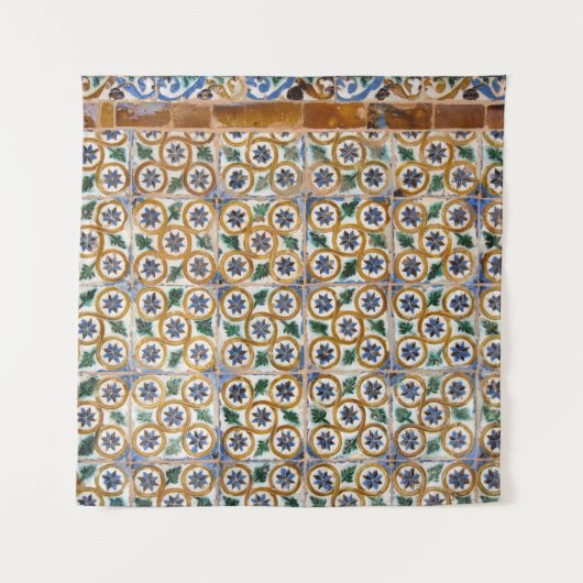 Spanish Tiles #2 #travel #pattern #wall #art Wandteppich (Vorderseite)