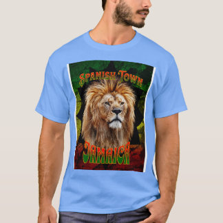 SPANISH TOWN Jamaica Rasta Lion Reggae T-Shirt