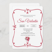 Spanish Valentines day Einladung (Vorne/Hinten)