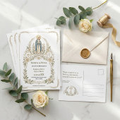 Spanish Virgin Mary Catholic Reserva la Fecha Postkarte