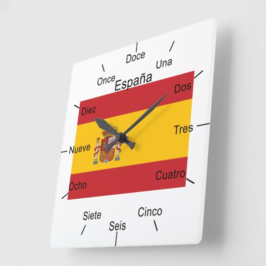Spanish Wall Clock Quadratische Wanduhr (Winkel)