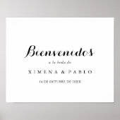 Spanish Wedding Bienvenidos Sign Poster (Vorne)