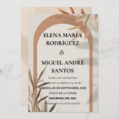 Spanish Wedding Invitation Terracotta Arch Olive Einladung (Vorne/Hinten)
