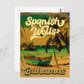 Spanish Wells Island Bahamas Souvenirs 60er Postkarte (Vorne/Hinten)