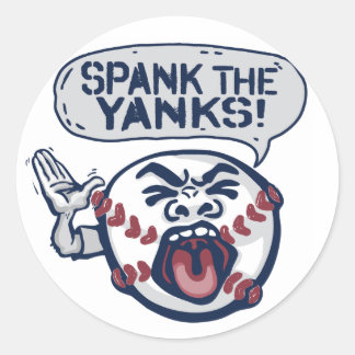 Spank die Yanks in einem ungeahnten Baseball Runder Aufkleber