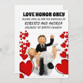 SPANKING COUPLE FONNY WEDING CUSTOM EINLADUNGEN (Vorne/Hinten)