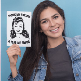 SPANKING TACOS RETRO HOUSEWIFE GREETKARTEN KARTE