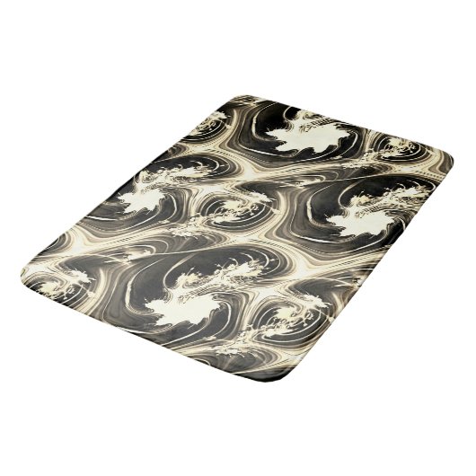 Spannende Fraktal-Verbindung von hellen beigen Str Badematte (Schrägansicht)