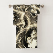 Spannende Fraktal-Verbindung von hellen beigen Str Badhandtuch Set (Insitu)