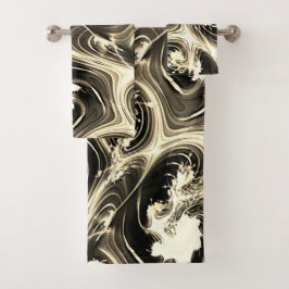 Spannende Fraktal-Verbindung von hellen beigen Str Badhandtuch Set