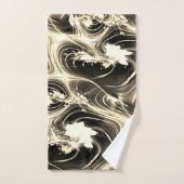 Spannende Fraktal-Verbindung von hellen beigen Str Badhandtuch Set (Handtuch)