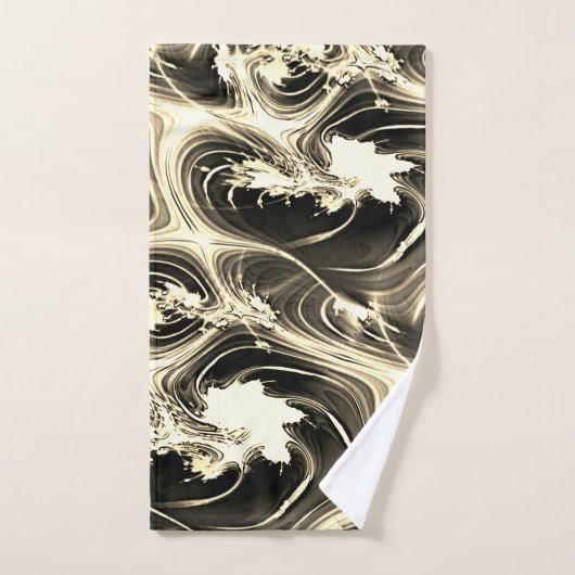 Spannende Fraktal-Verbindung von hellen beigen Str Badhandtuch Set (Handtuch)