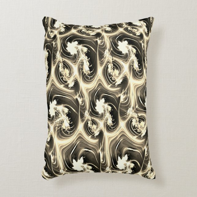 Spannende Fraktal-Verbindung von hellen beigen Str Dekokissen (Vorderseite(Vertikal))
