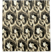 Spannende Fraktal-Verbindung von hellen beigen Str Duschvorhang (Vorderseite)