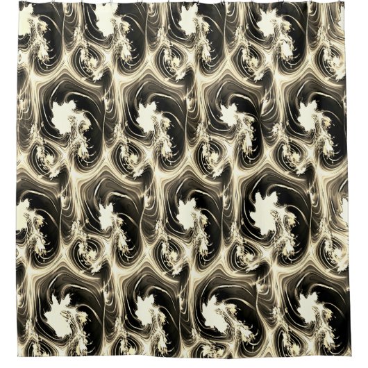 Spannende Fraktal-Verbindung von hellen beigen Str Duschvorhang (Vorderseite)