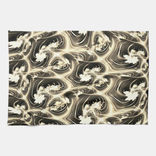 Spannende Fraktal-Verbindung von hellen beigen Str Geschirrtuch (Horizontal)