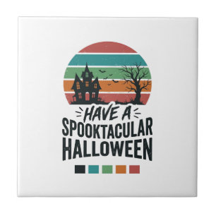 Spannendes Halloween Vintage Gravur T-Shirt Des Fliese