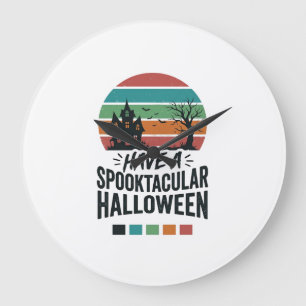 Spannendes Halloween Vintage Gravur T-Shirt Des Große Wanduhr